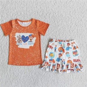 Little girls 2 piece set (Peace, love,Blippi 💙🧡)